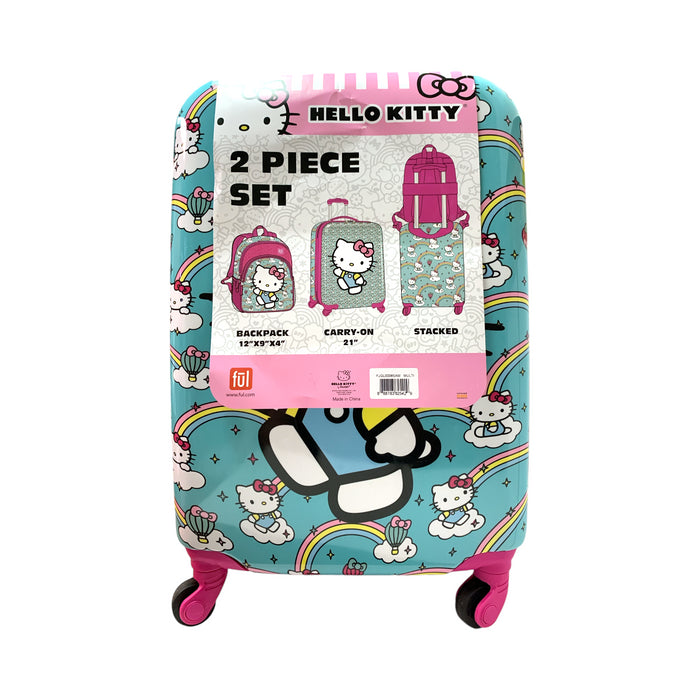 FUL Disney Kids 21" Hard-Sided Spinner Luggage & Backpack Set, Hello Kitty