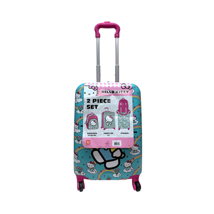 FUL Disney Kids 21" Hard-Sided Spinner Luggage & Backpack Set, Hello Kitty