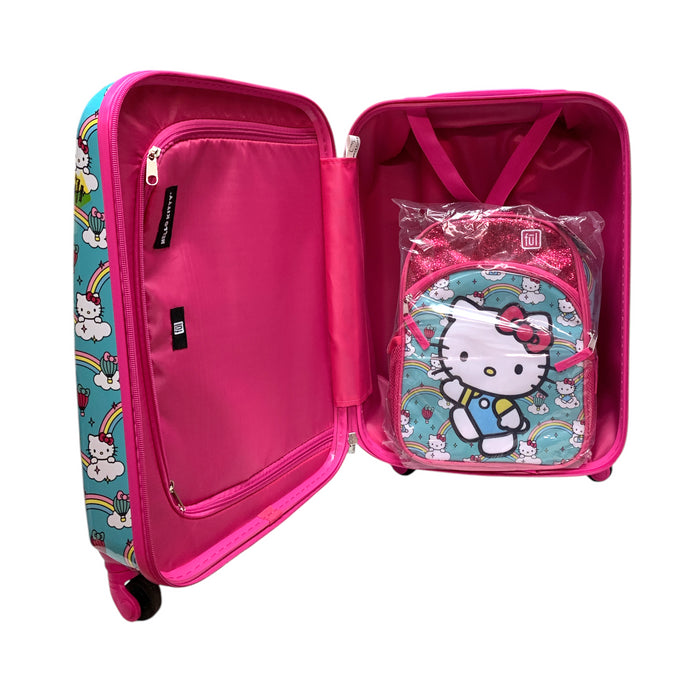 FUL Disney Kids 21" Hard-Sided Spinner Luggage & Backpack Set, Hello Kitty