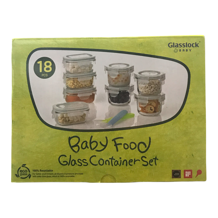 Glasslock Baby Food Glass Container Set 18pc