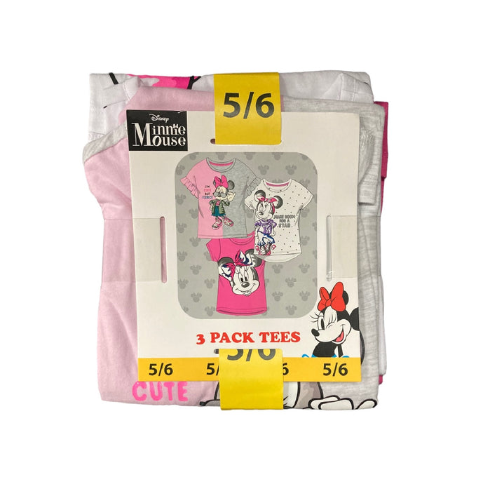 Disney Minnie Mouse Licensed 3 Pack Short Sleeve T-Shirts