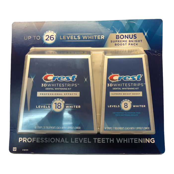 Crest 3D White Professional Effects Whitestrips, 26 ct, Exp 11/2024