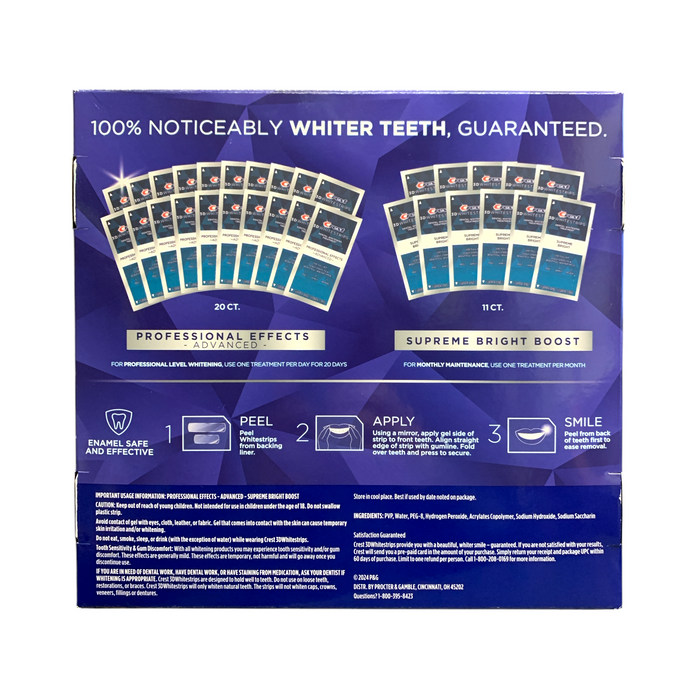 Crest 3D Whitestrips Professional Effects & Supreme Bright Dental Whitening Kit