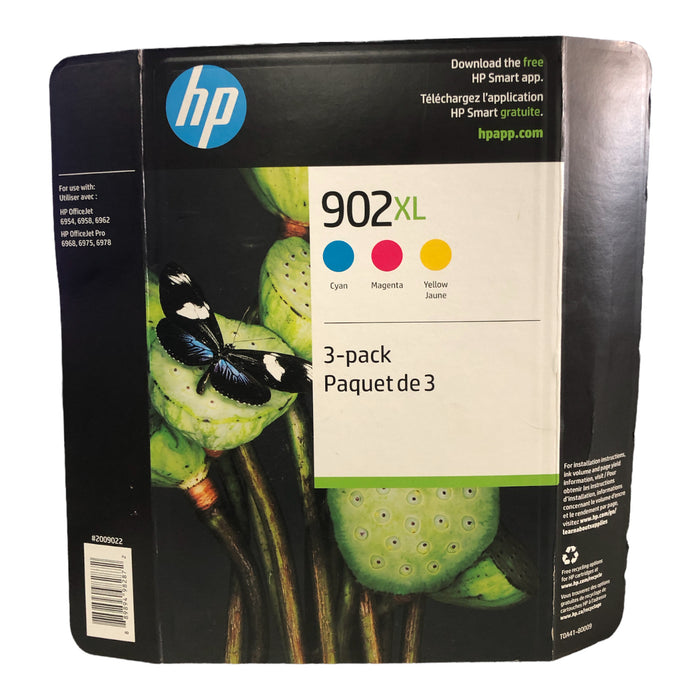 HP 902XL High-Yield Cyan, Magenta, Yellow Ink Cartridge, 3/Pk EXP: NOV 23