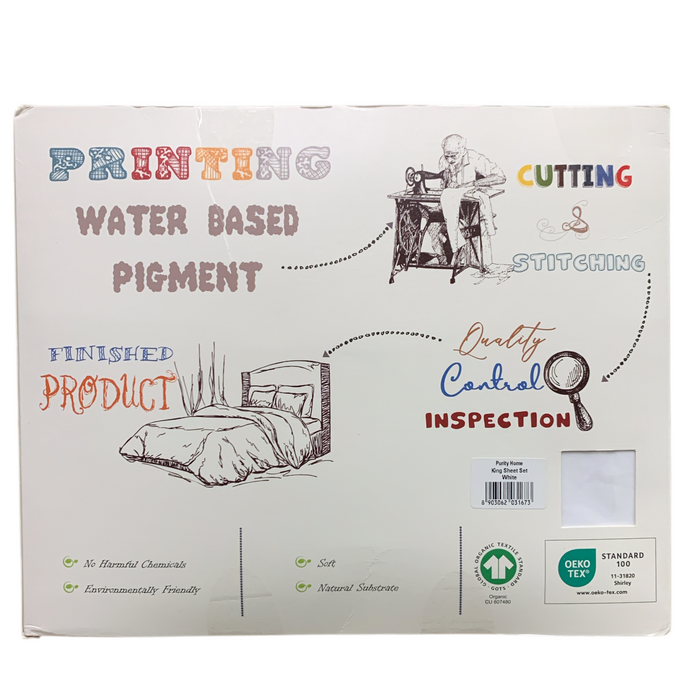 Purity Home Extra Soft 300 Thread Count Organic Cotton Sheet Set, King, White