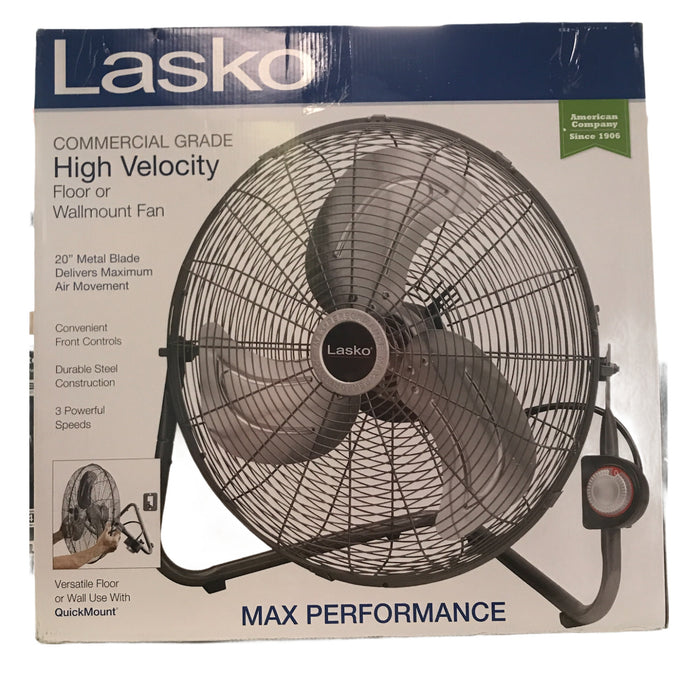 Lasko Max Performance 20" High Velocity Floor or Wallmount Fan