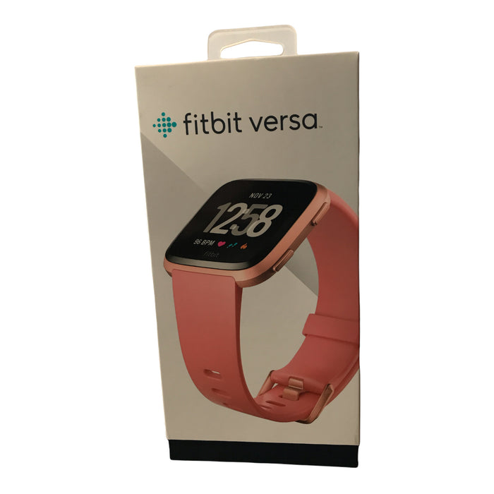 Fitbit Versa Smart Watch Peach Rose Gold Aluminum S L Bands Include Ewirelessgear