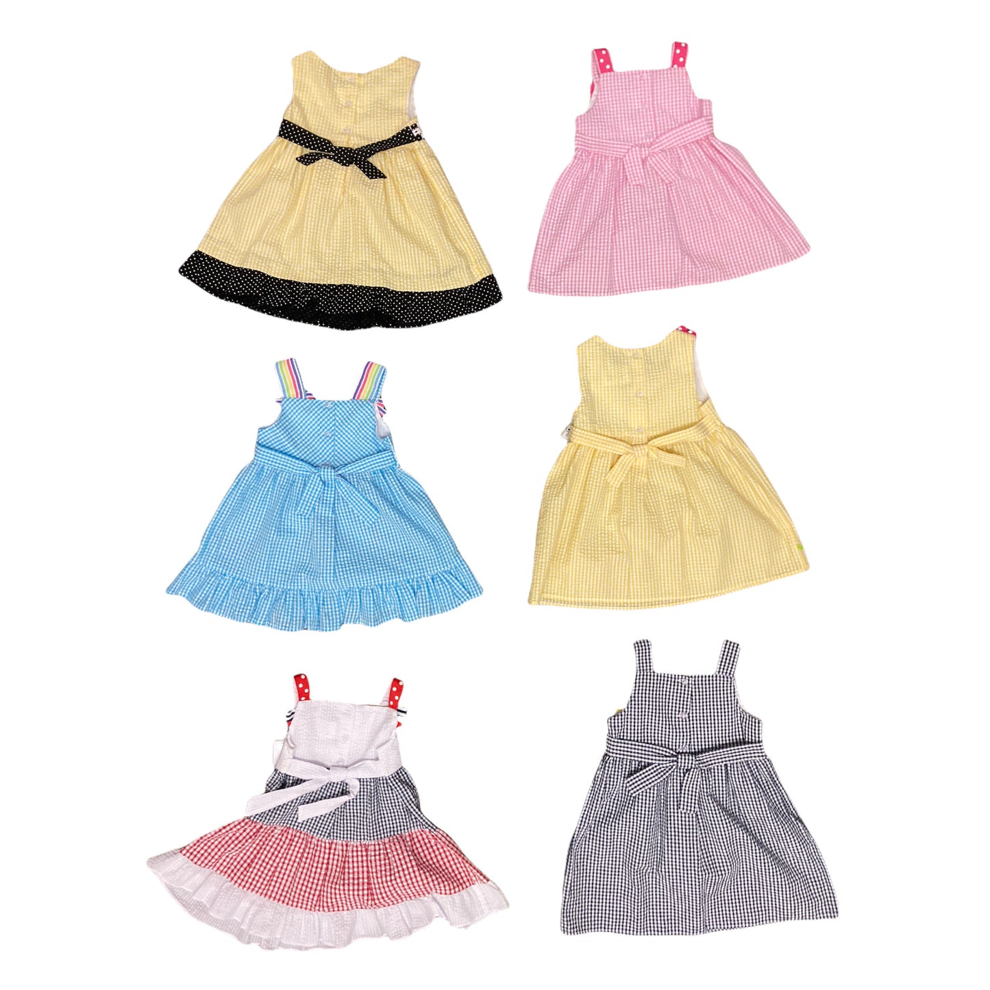 Emily Rose Girl's Cute Soft & Colorful Seersucker Sleeveless Spring Sun Dress