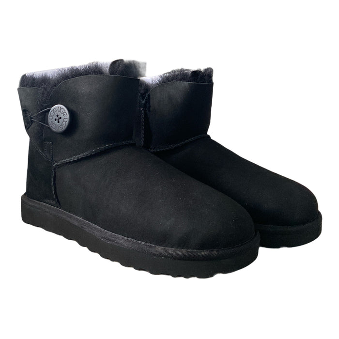 UGG Women's Water Resistant Mini Bailey Button II Boots, Black, Size 7