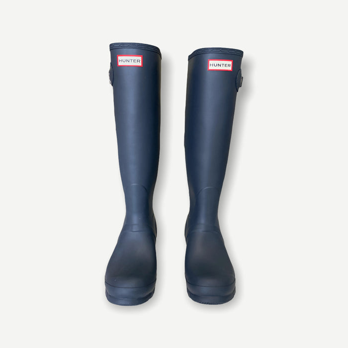 Hunter Women's Original Tall Waterproof Rain Boot, Navy, Size 8