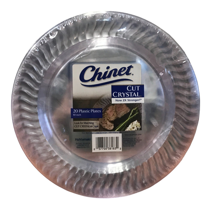 Chinet Cut Crystal Clear Plastic 10 inch Plates 20 ct.