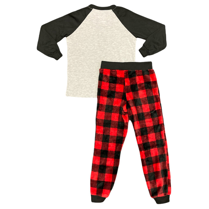 Fam Jam Kid's Unisex Matching Family Holiday Jingle All The Way Plaid Pajama Set