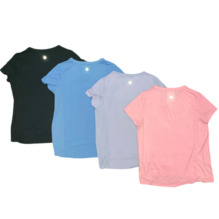 Tangerine Women's Short Sleeve Super Soft V-Neck Active Tee Top