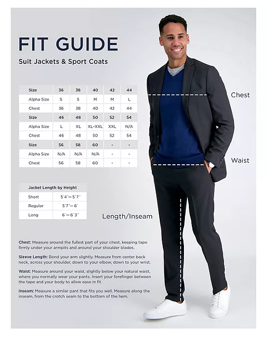 Haggar Men's Stretch Gabardine Tailored Fit Travel Blazer
