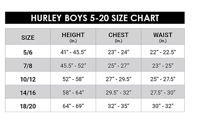 Hurley Boys Pull-On Draw-Cord Back Pocket Swim Trunk