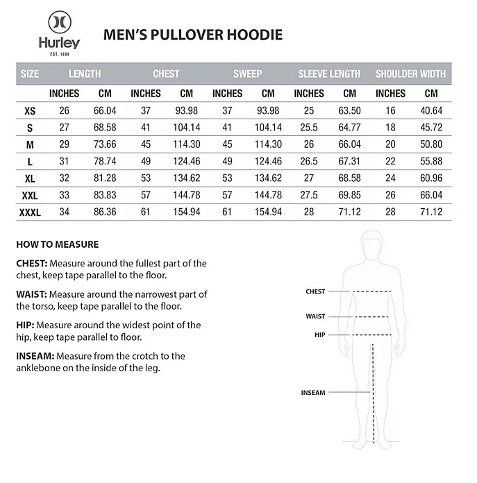 Hurley Men's Regular Fit Ultra Soft Fleece Pullover Hoodie