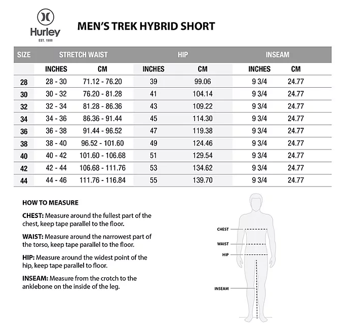 Hurley Men's Lightweight Regular 4-Way Stretch Fit Trek Hybrid Short