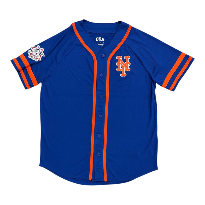 CSA Adult Officially Licensed MLB Button Down New York Mets Jersey