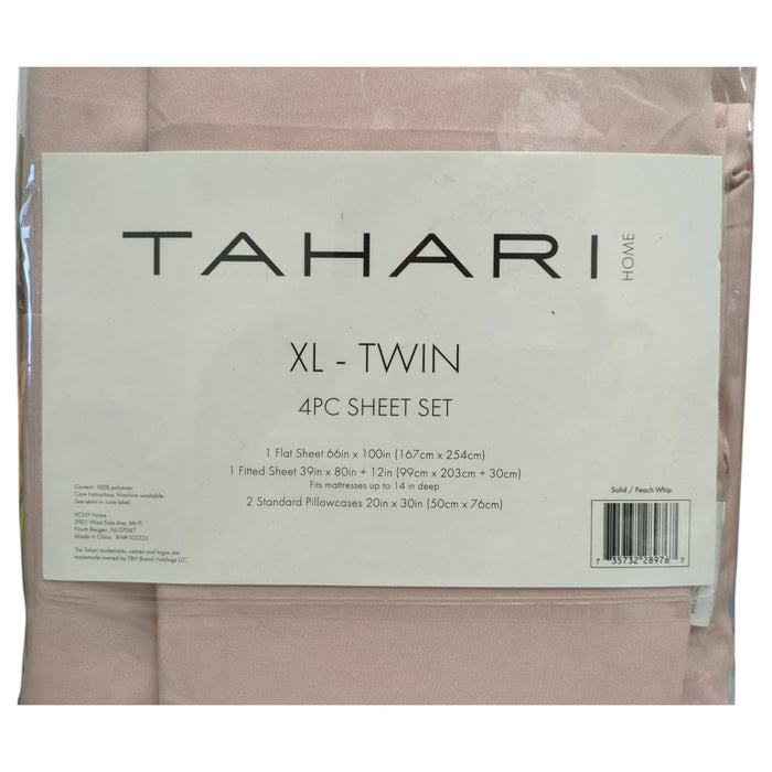 Tahari Home 4-Piece Solid Brushed Microfiber Sheet Set, Twin/TwinXL