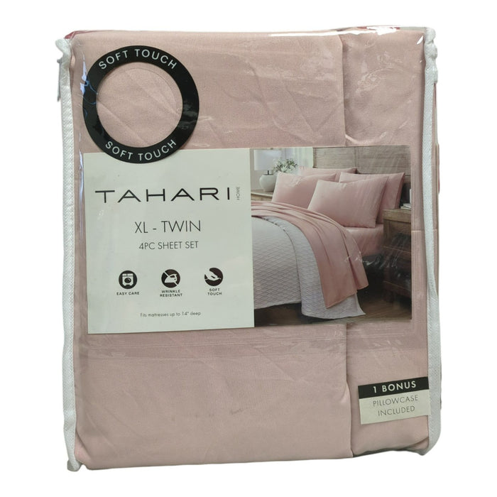 Tahari Home 4-Piece Solid Brushed Microfiber Sheet Set, Twin/TwinXL