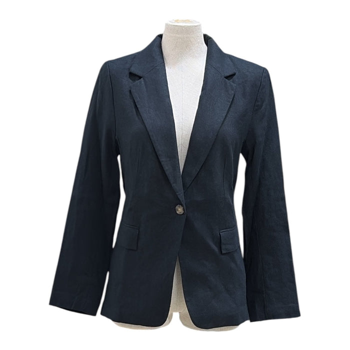 Express Women's Classic Lightweight Boyfriend Fit Linen Blend Blazer