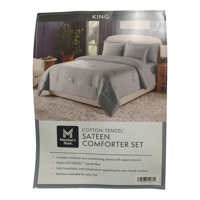 Member’s Mark 3-Piece Cotton-Tencel Sateen Comforter Set, King