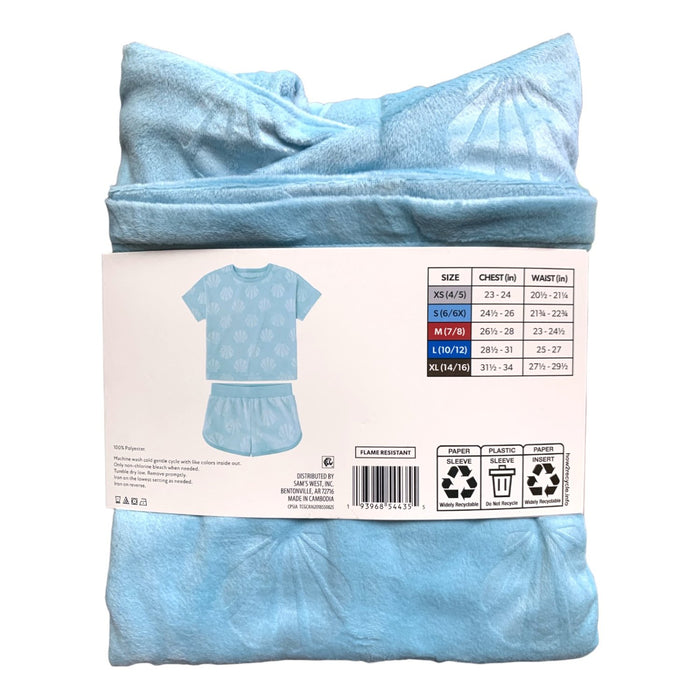 Member's Mark Girl's Cozy Pajama Set, 1 Short Sleeve Top & 1 Short