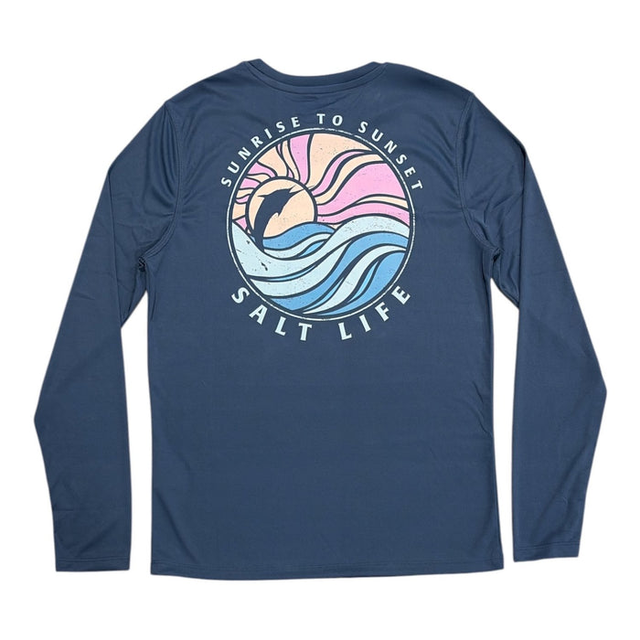 Salt Life Women's Long Sleeve Regular Fit Lightweight Crew Neck UV Logo Tee
