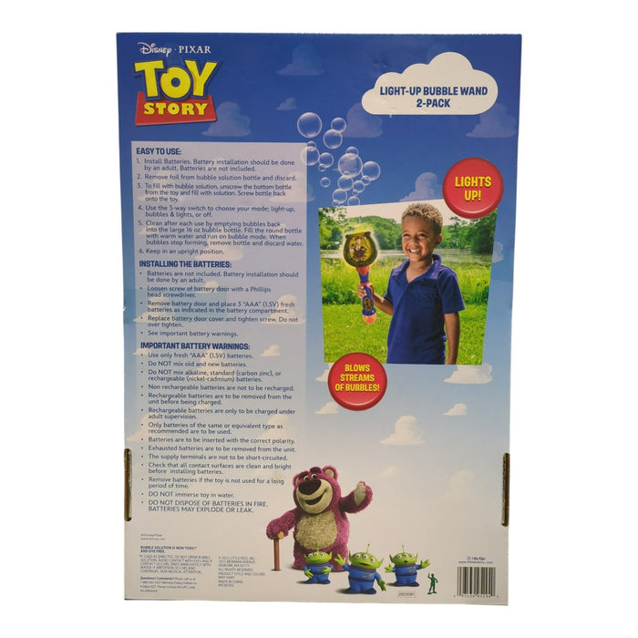 Little Kids Licensed Light-Up No-Spill Battery Powered Bubble Wands, 2 pk