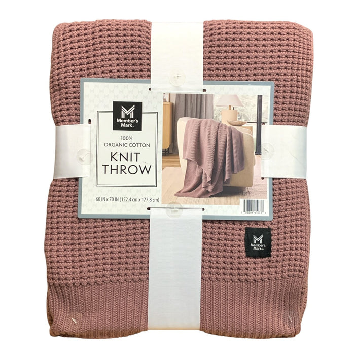 Member's Mark 100% Organic Cotton Knit Throw, 60"x70"