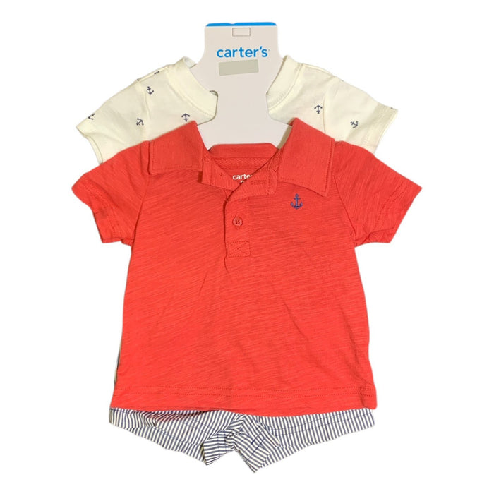 Carter's Baby Boy Short Sleeve 3-Piece Outfit Set - Shirt, Shorts & Bodysuit