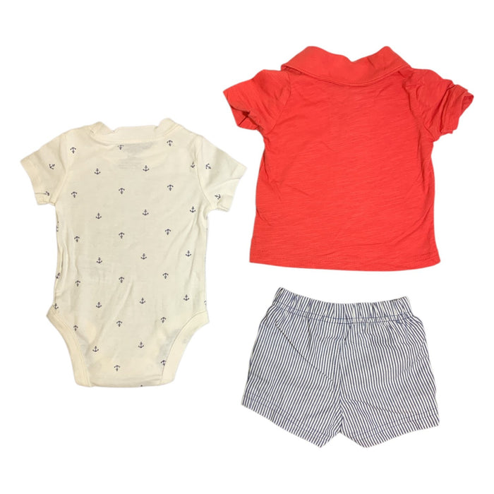 Carter's Baby Boy Short Sleeve 3-Piece Outfit Set - Shirt, Shorts & Bodysuit