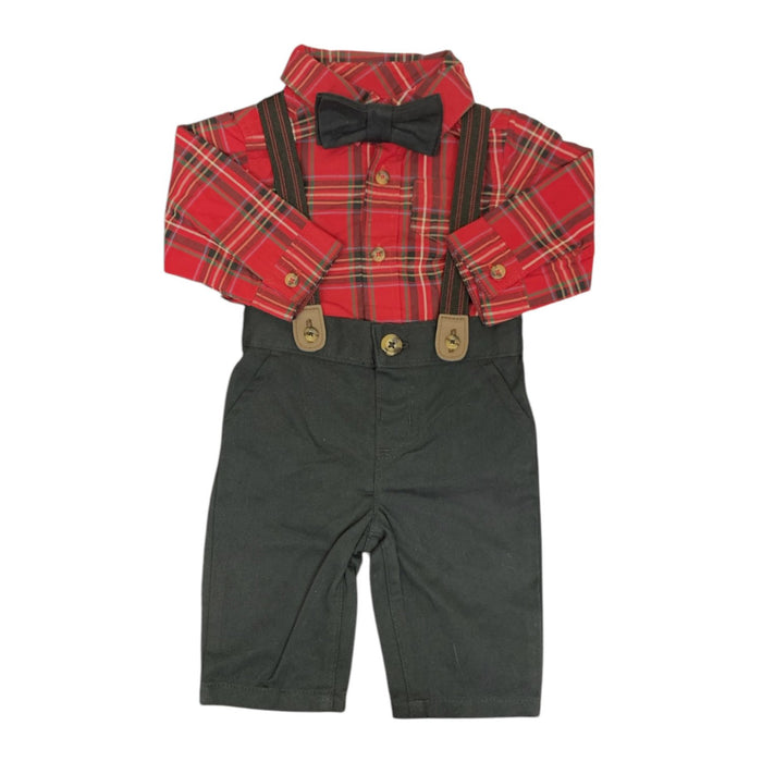 Carter's Baby Boy 4-Piece Holiday Set with Matching Suspenders & Bowtie
