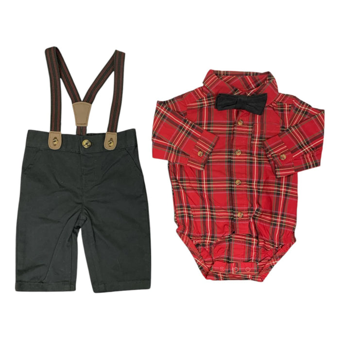 Carter's Baby Boy 4-Piece Holiday Set with Matching Suspenders & Bowtie