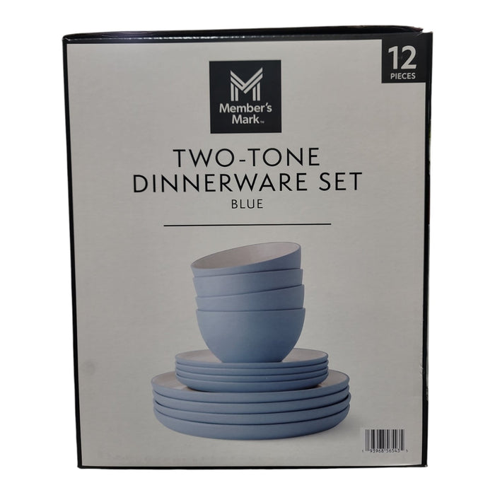 Member's Mark 12-Piece Stoneware Two-Tone Dinnerware Set, Service for 4
