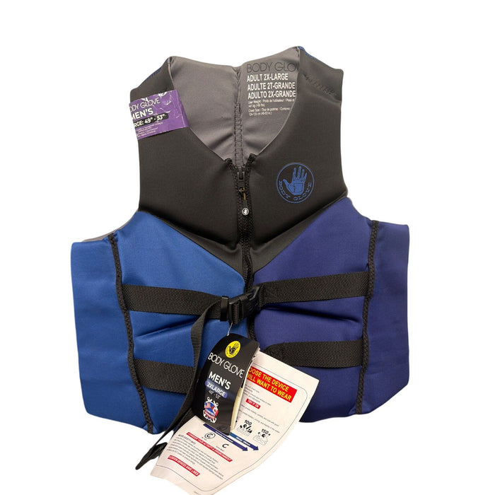 Body Glove Men's USCG Approved Lightweight PFD Life Jacket, Black/Blue, Size 2XL