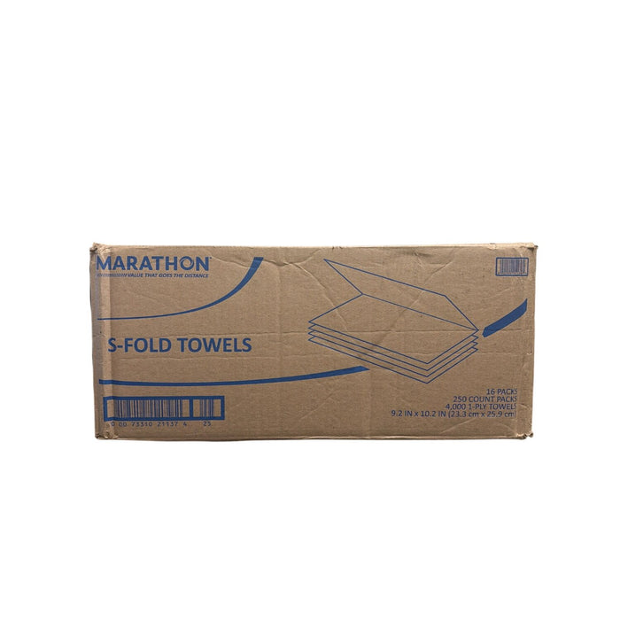 Marathon Singlefold Paper Towels, 1-Ply, 9 1/4" x 10 1/4", Brown (4000 ct.)