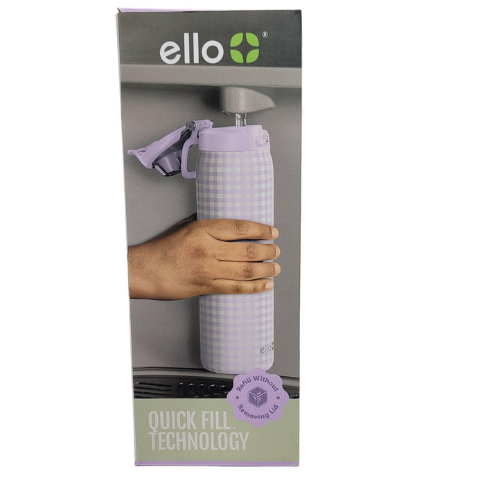 Ello Pop & Fill 22oz. Stainless Steel Water Bottle with Locking Lid, 2 Pack