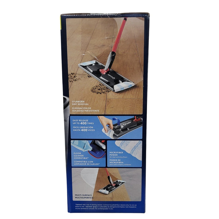 O-Cedar H2prO Flat Mop System + 2 Mop Head Replacements, Easy to Use One Hand