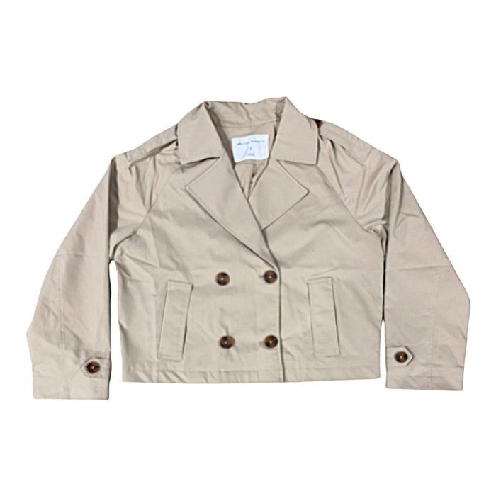 Rebecca Minkoff Women's Cropped Double-Breasted Classic Fit Trench Coat