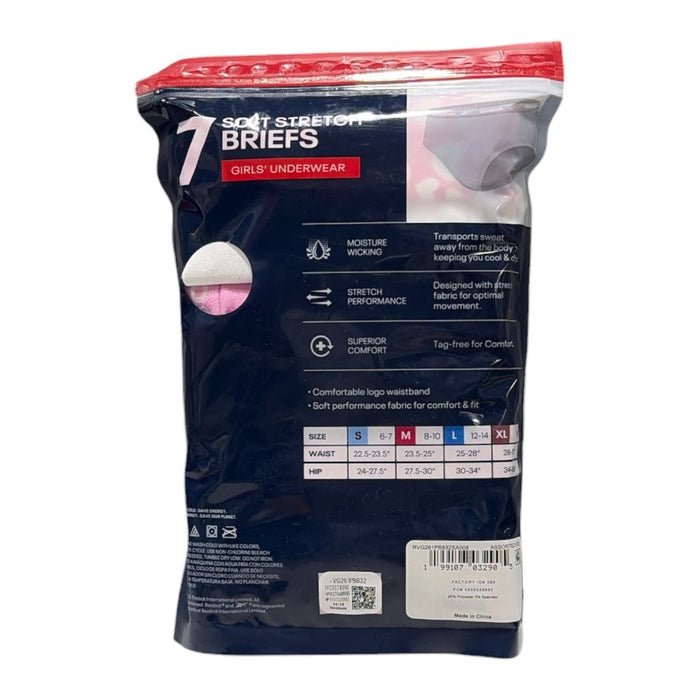 Reebok Girls Comfort Fit Moisture Wicking Soft Stretch Brief, 7-Pack