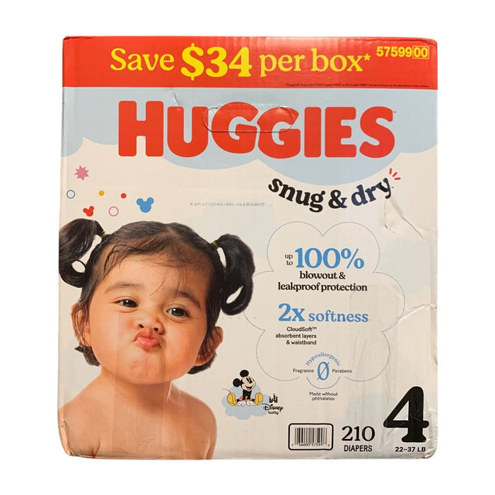 Huggies Snug & Dry Disney Baby Disposable Diapers, Size 4, 210 Count
