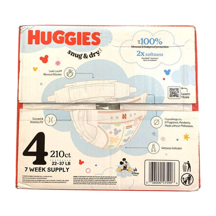 Huggies Snug & Dry Disney Baby Disposable Diapers, Size 4, 210 Count