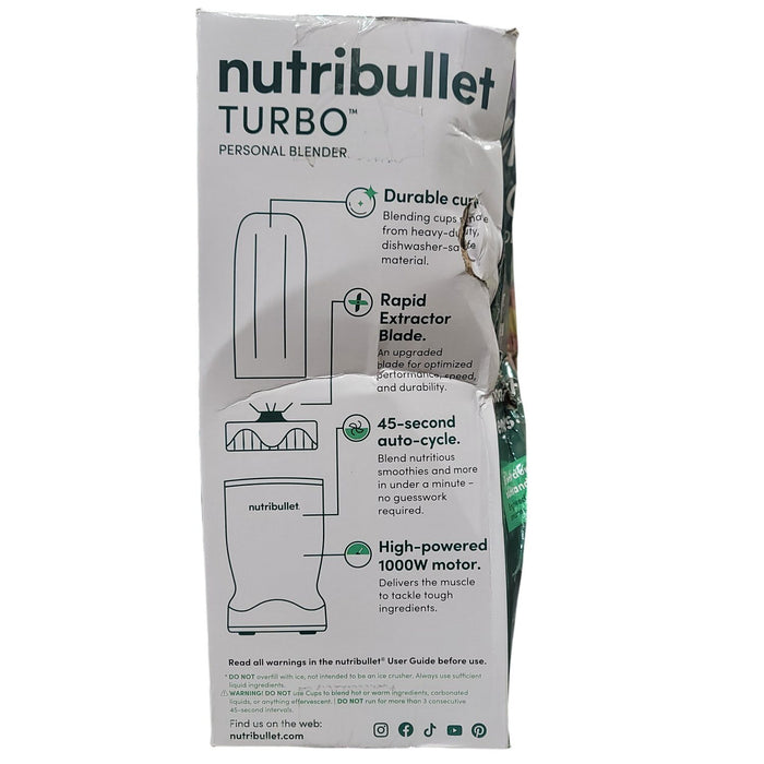 nutribullet Turbo NB70400 Blender, 1000W High-Speed Personal Blender