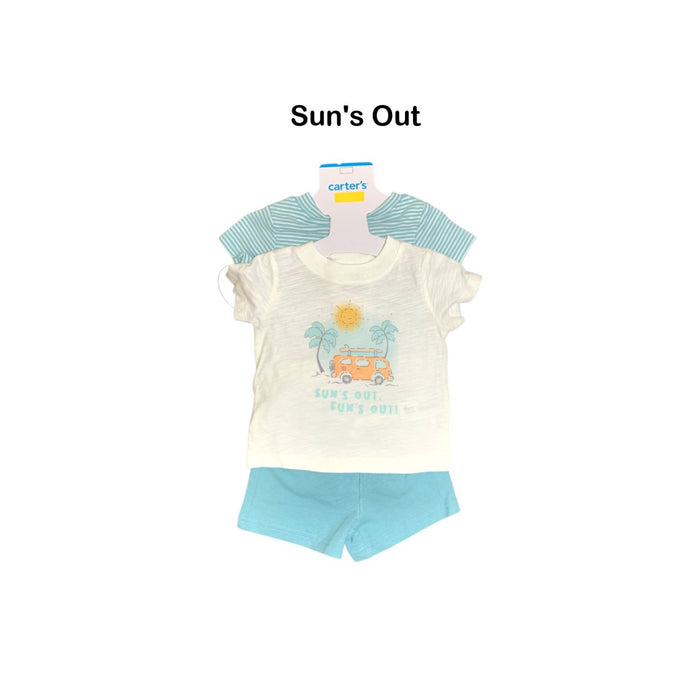 Carter's Baby Boy Short Sleeve 3-Piece Outfit Set - Shirt, Shorts & Bodysuit