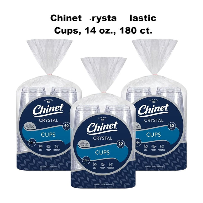 Chinet Crystal Plastic Cups, 14 oz., 180 ct.