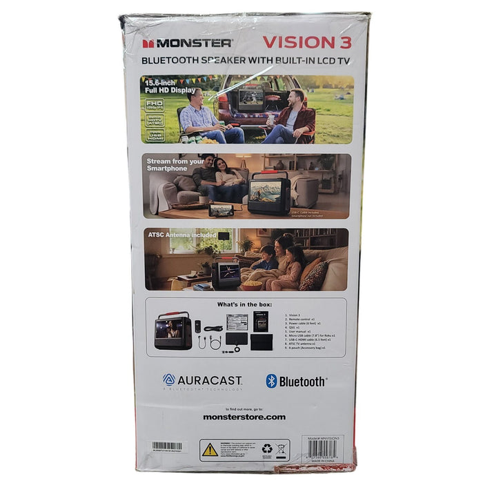 Monster Vision 3rd Generation 15.6" Portable Video Bluetooth Speaker