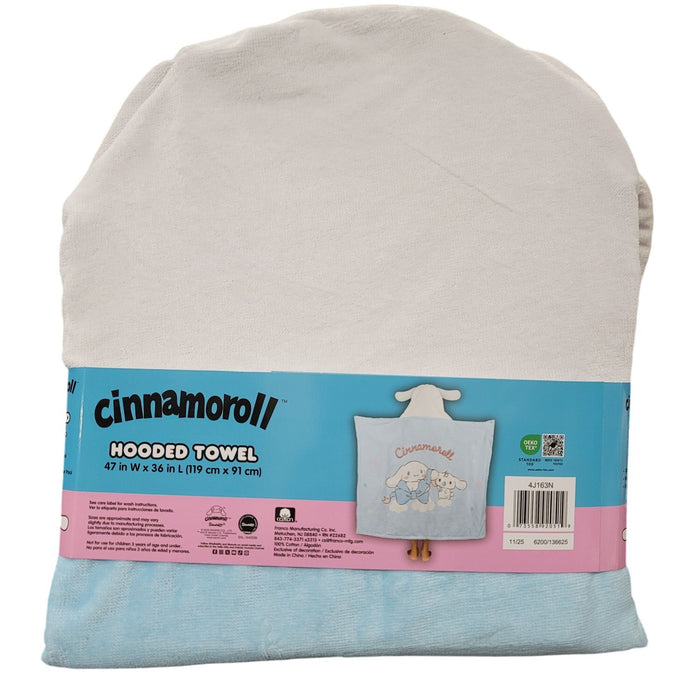 Franco Kids Character 100% Cotton Hooded Towel with Hand Pockets (Cinnamoroll, )