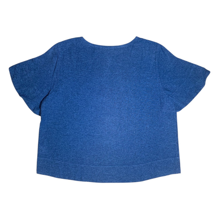 Rafaella Women's Short Sleeve Linen Blend Top, Relaxed Fit with High-Low Hem