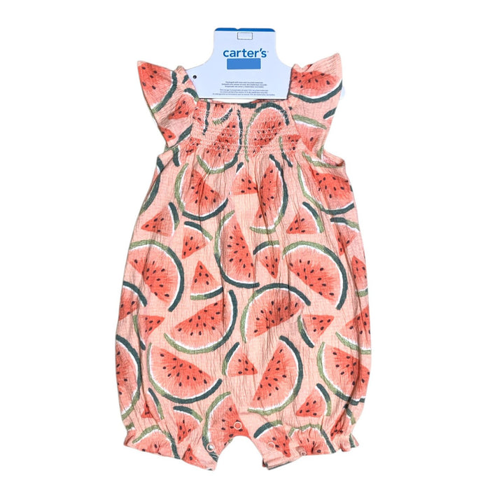 Carter's Baby Girl's Short Sleeve Snug-Fit One-Piece Romper, Button Snaps